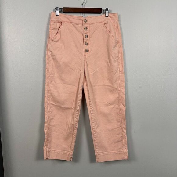 Madewell Pants - Madewell Womens 28 Greenwich Wide Leg Relaxed Button Fly Pants Pink Jeans